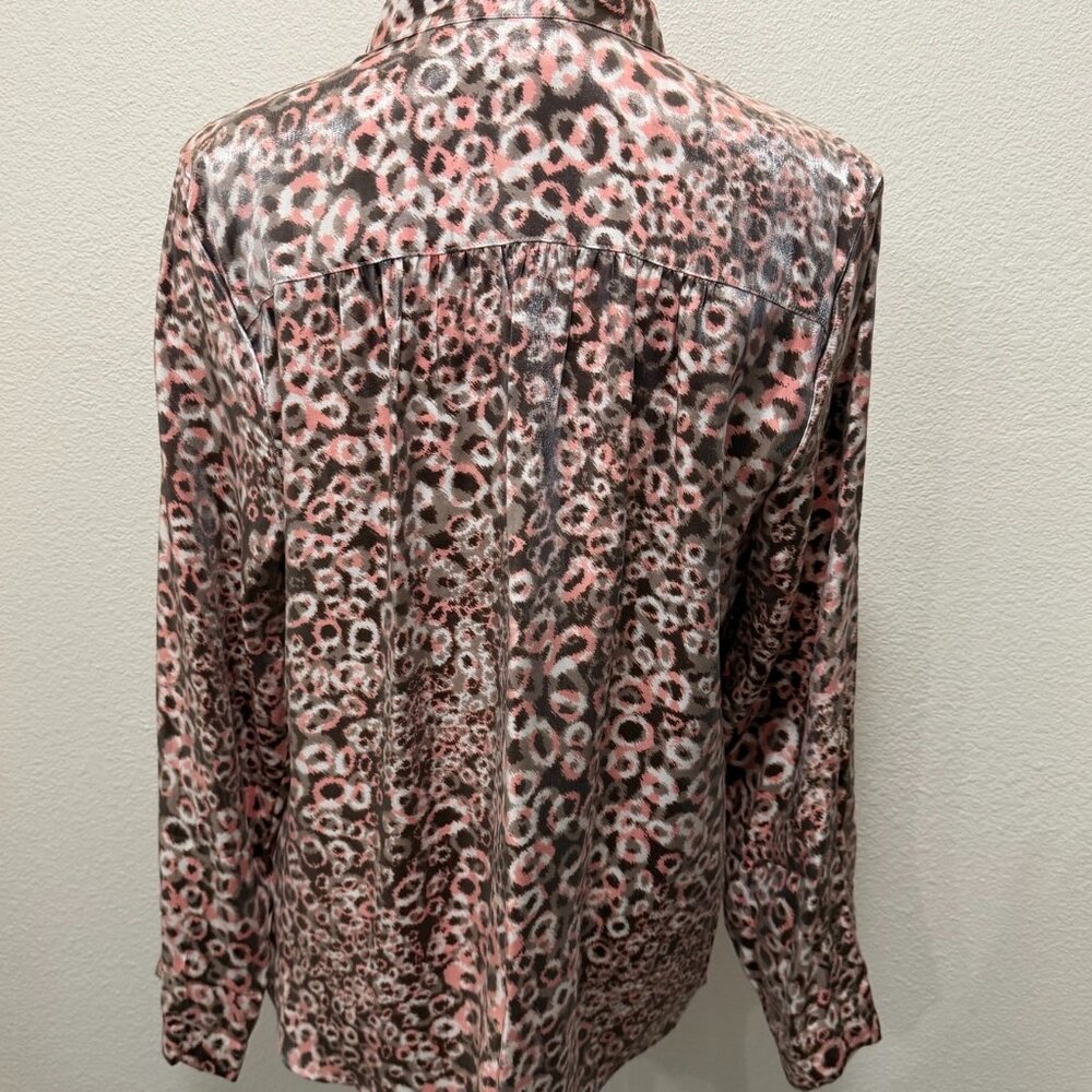 Ruby Rd Pink Leopard Luster Print, Ruffles, Long … - image 4